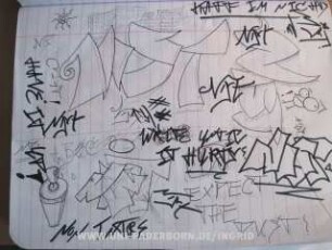 NIST | NST | EXPECT THE DUST! | ## | WRITE | IT HURTS! | HAVE IT UP! | N!St | NON INTRE... | C-iT | unleserlich