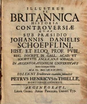 Illustres Ex Britannica Historia Controversiæ