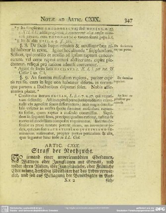 Artic. CXIX. Straff der Nothzucht