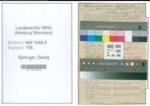 Entnazifizierung Georg Sprenger , geb. 19.07.1891 (Architekt)