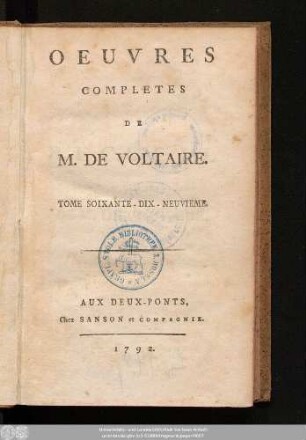 Tome Soixante-Dix-Neuvieme = Recueil Des Lettres De M. De Voltaire, T. I.: 1715-1735