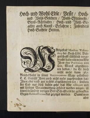 [Wechselgeschäft im Jahr 1694.]
