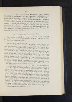 IV. Pankreas- und Fettgewebsnekrosen.