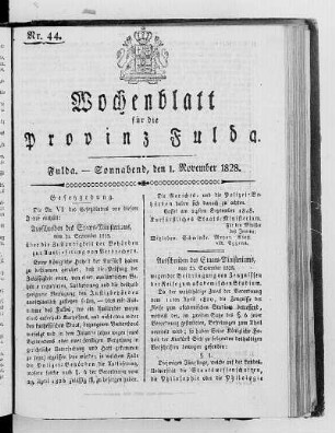 Nr. 44, Ausgabe vom 1. November 1828