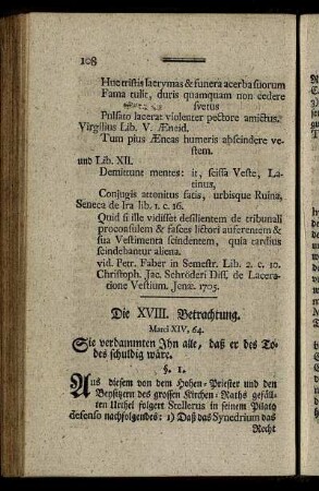 Die XVIII. Betrachtung. Marci XIV, 64. - Die XXIII. Betrachtung. Joh. XVIII, 29. 30.