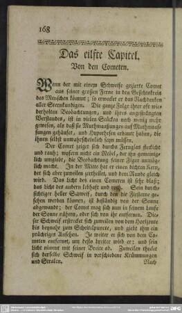Das eilfte Capitel. Von den Cometen