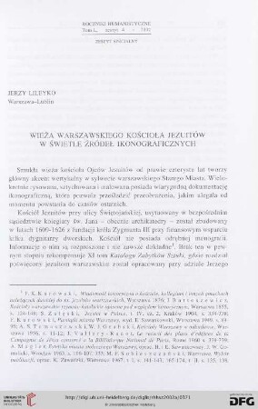 50: Wieża warszawskiego kościoła jezuitów w świetle źródeł ikonograficznych