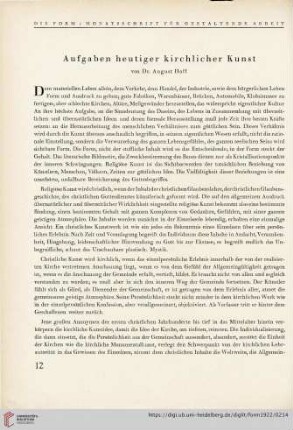 1: Aufgaben heutiger kirchlicher Kunst