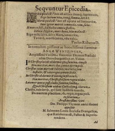 Sequuntur Epicedia
