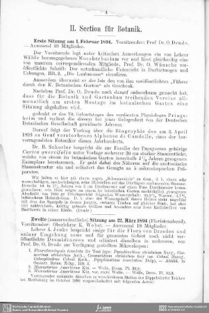 II. Section für Botanik