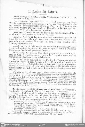 II. Section für Botanik