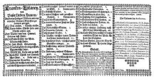 Kranken-Litaney. von Unser Lieben Frauen/ Auß deren Heiligen Vättern und vornehmsten Männern Schrifften zusammen getragen.