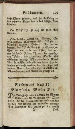 Siebentes Capitel. Bleichsucht. Weißer Fluß.