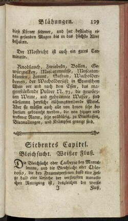 Siebentes Capitel. Bleichsucht. Weißer Fluß.