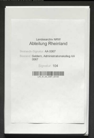 Patronat der katholischen Pfarrkirchen zu Aldekerk und zu Nieukerk