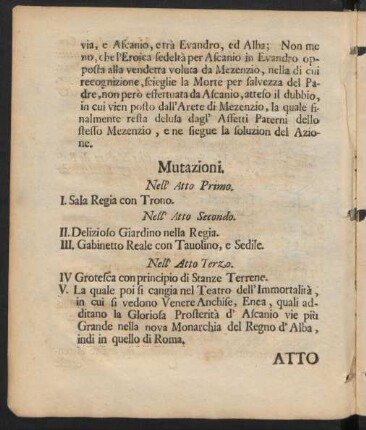 Mutazioni = Changements de decoration