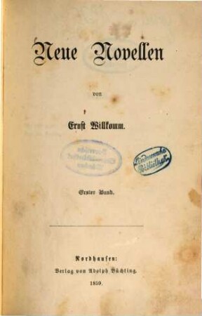Neue Novellen von Ernst Willkomm, 1