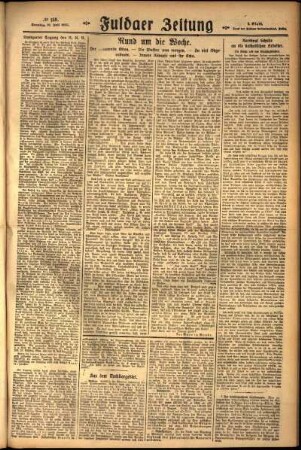 Zweite Ausgabe vom Sonntag, den 12. Juli 1925.