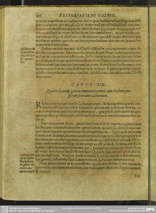 Caput XIX. Quid in secundo genere communicationis cum Nestorio perperam sentiant Calviniani