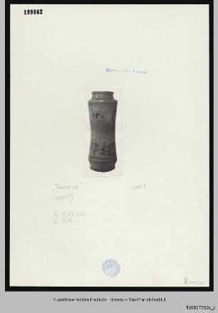 Vase mit Eule und floralem Dekor
