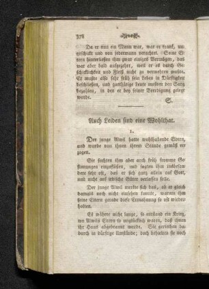 Auch Leiden sind eine Wohlthat.
