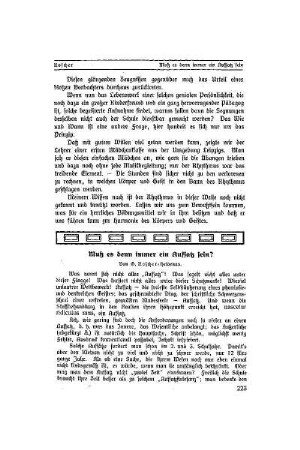 Muß es denn immer ein Aufsatz sein?