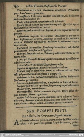 Sex. Pompei Festi, Ex Libris, De Verborum Significatione