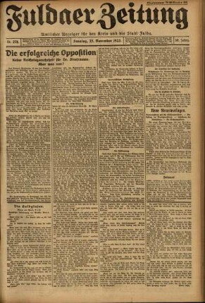 Ausgabe vom Sonntag, den 25. November 1923.