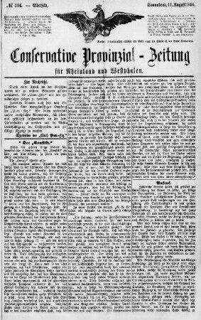 Conservative Provinzial-Zeitung für Rheinland und Westphalen