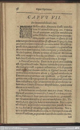 Caput VII. De immutabilitate Dei