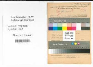 Entnazifizierung Heinrich Caesar , geb. 22.11.1913 (Kraftfahrer)