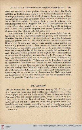 Neue Folge 31 = Jahrgang 55: Zur Abwehr