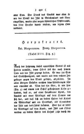 Harpokrates : Lat. Harpocrates, Franz. Harpocrate ; (Taf. XVII, Fig. 5)