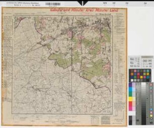 Katasteramt Münster  Kreis Münster-Land, Meßtischblatt Ottmarsbocholt 4111, Farbige Einzeichnung mit Namensliste