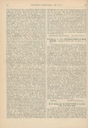 156 [Rezension] Bruchmann, Kurt, Psychologische Studien zur Sprachgeschichte