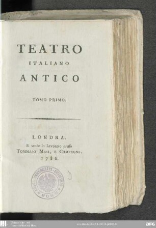 1: [La Sofonisba : tragedia / di Gio. Giorgio Trissino. - Rosmunda : tragedia / di Giovanni Rucellai. - La Calandria : commedia / di Bernardo Divizio. - La cassaria : commedia / di Lodovico Ariosto]
