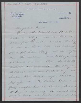 Brief an Ferruccio Busoni : 28.09.1914