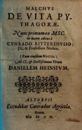 De vita Pythagorae
