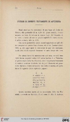 25: Notizie di recenti trovamenti di antichità