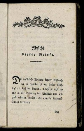 Absicht dieser Briefe.