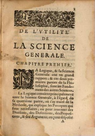 La science générale divisée en quatre parties