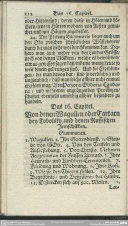 Das 16. Capitel. Von denen Wagullen oder Tartarn bey Tobolsky, und denen Russischen Jemschikken