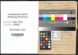 Entnazifizierung Karl Schroeder , geb. 29.03.1894 (Sattler)