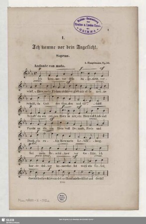 Drei geistliche Chorgesänge für Sopran, Alt, Tenor & Bass : Op. 56