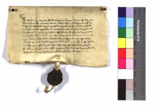 Abt Siegfried von Ellwangen belehnt Heinrich Keck, Bürger zu Hall, mit zwei Drittel des Groß- und Kleinzehnten zu Talheim, die Hans von Stetten dem Kloster Ellwangen aufgesandt hat.