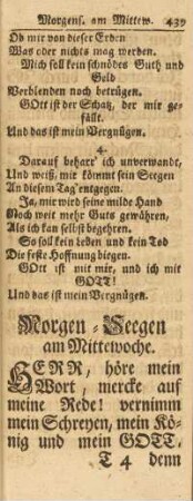 Morgen-Seegen am Mittewoche