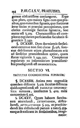 Sectio VI - Sectio XII.
