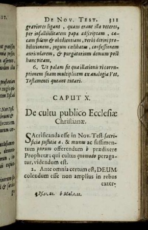 Caput X. De cultu publico Ecclesiæ Christianæ.