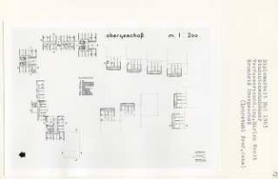 Studentenwohnhäuser, Berlin-Dahlem (Diplomarbeit bei Karl Wilhelm Ochs): Grundriss Obergeschoss 1:200