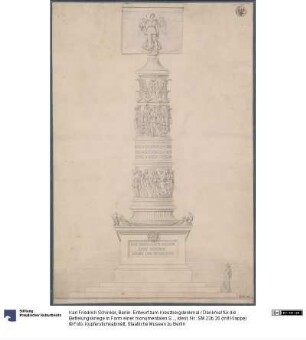 Berlin. Entwurf zum Kreuzbergdenkmal / Denkmal für die Befreiungskriege in Form einer monumentalen Säule
